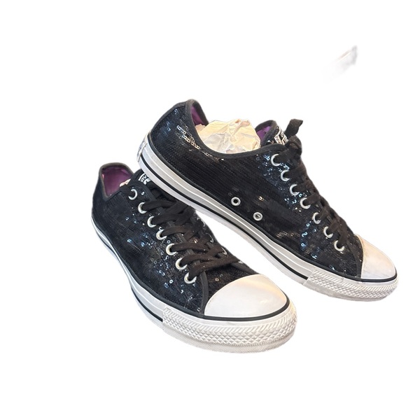 Converse Black Canvas Sneakers Classic Design - Picture 2 of 4